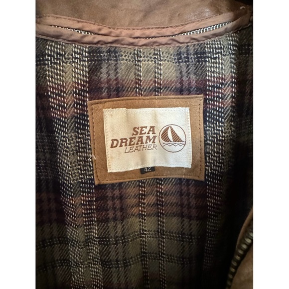 Vintage Sea Dream Leather Bomber Jacket - Picture 2 of 14